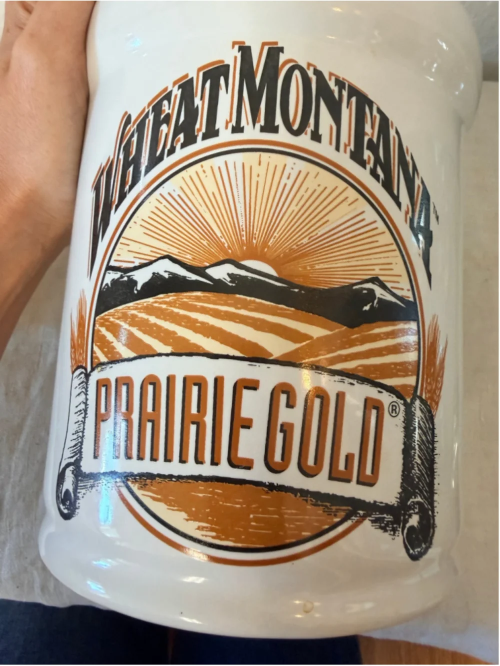 Vintage Wheat Montana Prairie Gold Canister Cookie Jar With lid
